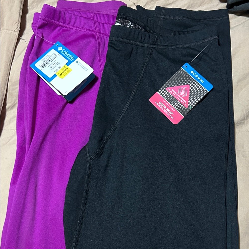 Columbia Kids Active omniHeat Leggings in Black & Purple